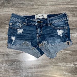 Hollister double zero low rise jeans ripped shorts